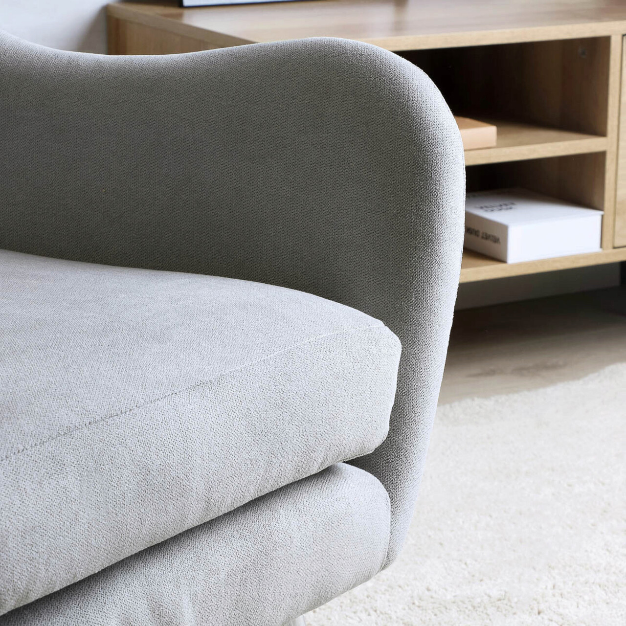 Fotoliu Sammas, Homla, 74x73x93 cm, metal/poliester, gri deschis 9 Fotoliu Sammas, Homla, 74x73x93 cm, metal/poliester, gri deschis - imagine 9