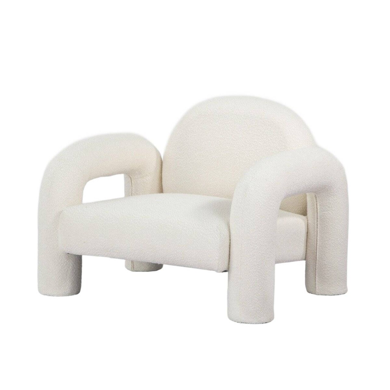 Fotoliu Sedia, Homla, 95x88x70 cm, metal/MDF/tesatura teddy boucle, ecru 2 Fotoliu Sedia, Homla, 95x88x70 cm, metal/MDF/tesatura teddy boucle, ecru - imagine 2