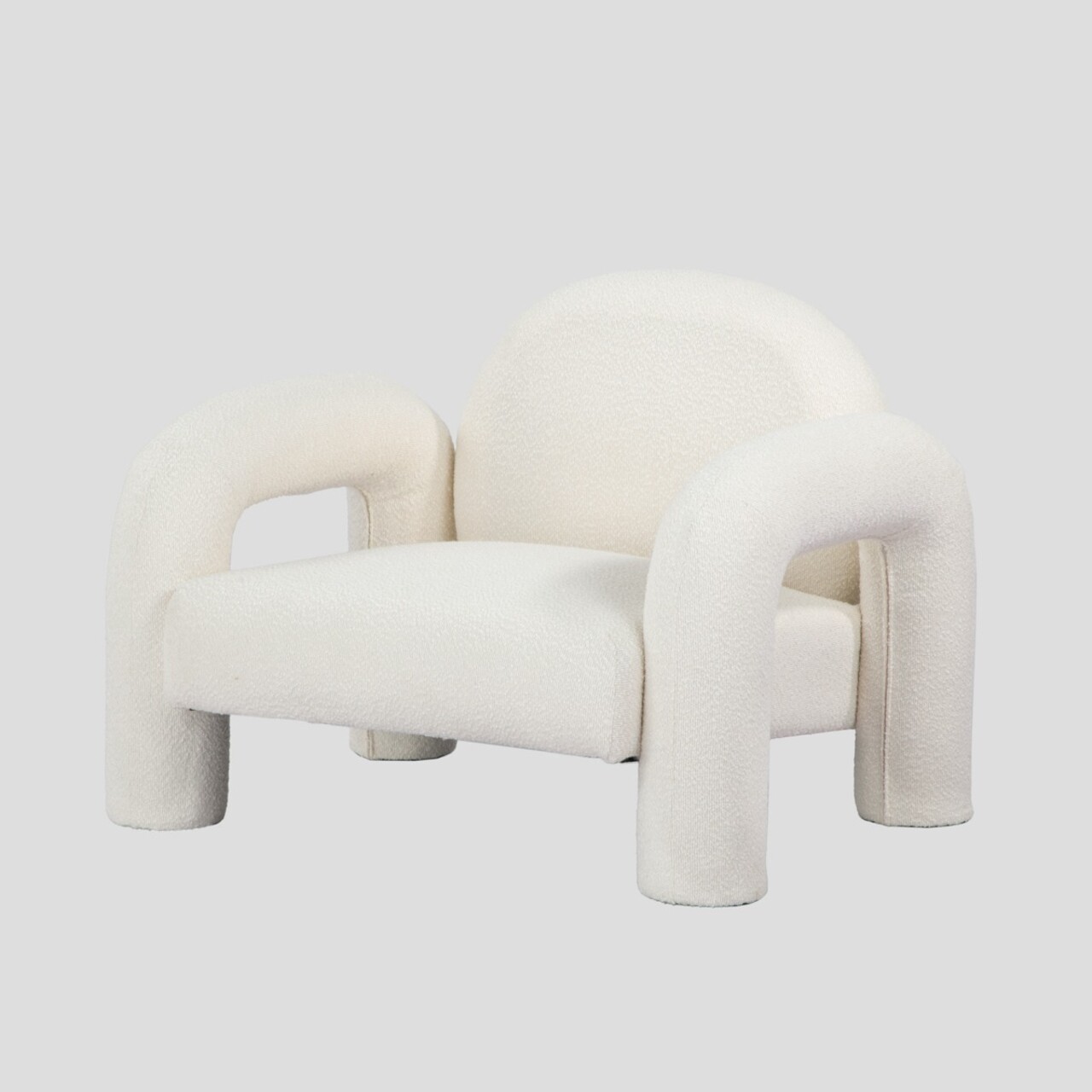 Fotoliu Sedia, Homla, 95x88x70 cm, metal/MDF/tesatura teddy boucle, ecru 1 Fotoliu Sedia, Homla, 95x88x70 cm, metal/MDF/tesatura teddy boucle, ecru