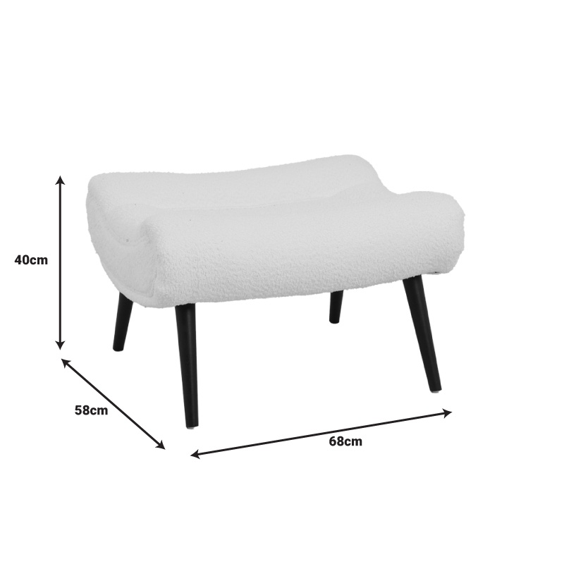 Taburet fotoliu Silla, Pako World, Alb, 68x58x40 cm 6 Taburet fotoliu Silla, Pako World, Alb, 68x58x40 cm - imagine 6